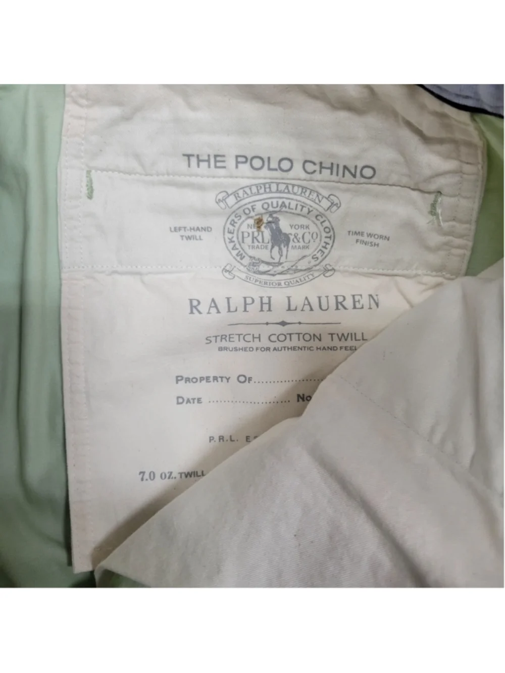 Polo Ralph Lauren Stretch Cotton Twill Chino Green Shorts Men's 33 Inseam 6